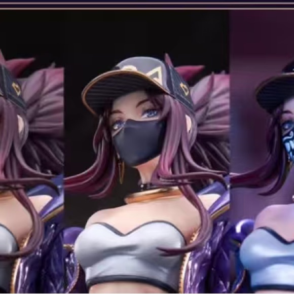 Stylish Action Figure with Purple and Black Accents